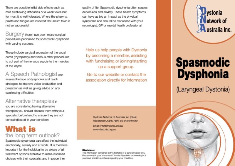 SD - Spasmodic Dysphonia - Dystonia Network of Australia Inc